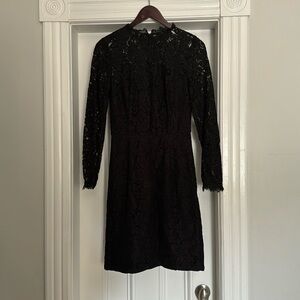 Temperley London black lace long-sleeve dress, size US 4